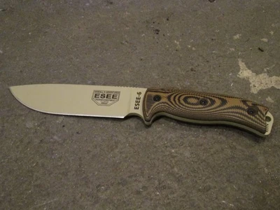 ESEE-6  Desert Tan Blade, Coyote/Black 3D G-10 Handle - Image 1 of 4