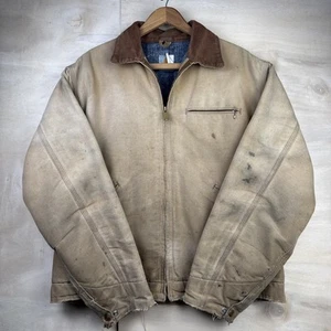 Chaqueta de trabajo vintage Carhartt 6BLJ Detroit forrada con manta tostada talla 44 desgastada - Imagen 1 de 16