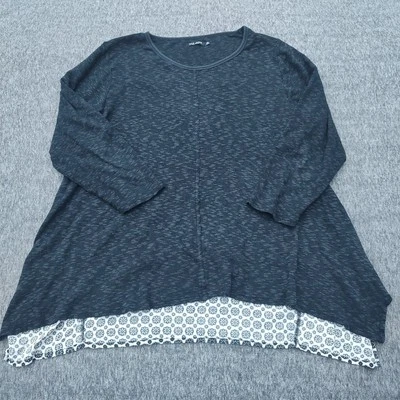 Top túnica mujer MAX JEANS talla 2XL Plus manga larga negro y estampado 2 caras XXL Foto 1 de 4