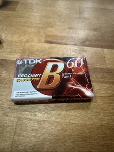TDK B-60 Posición Normal Tipo I Brillante Cassette Sellado Nuevo - Imagen 1 de 6