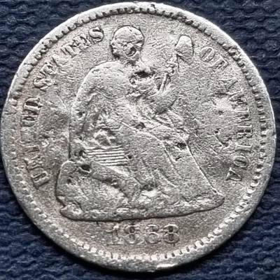 1868 Seated Liberty Half Dime 5c Circulated Details #96536 - Image 1 of 2