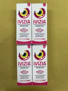4 New iVIZIA Sterile Lubricant Eye Drops for Dry Eyes - 0.16oz Each Exp. 04/26+ - Picture 1 of 1