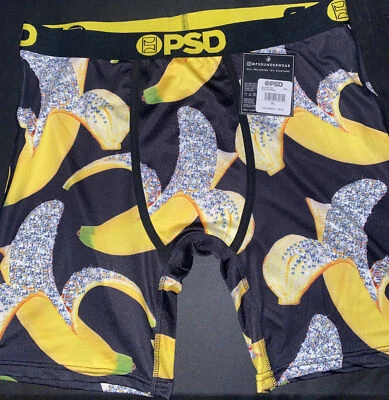Calzoncillos boxer PSD para hombre XL Iced Banana negro amarillo nuevos con etiquetas Foto 1 de 3