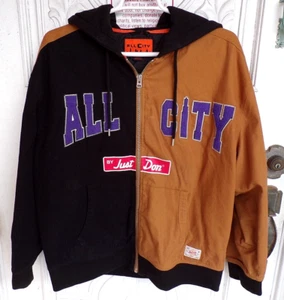 ALL CITY Quilt Lined Zip Front Hooded Jacket By Just Don Men's Size XL - Picture 1 of 3