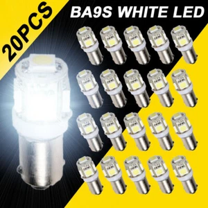 20pcs BA9S T11 Car White LED Light Interior Bulb 5SMD 12V 5050 Lamp T4W 1815 H6W - Picture 1 of 12