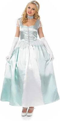 Women`s Cinderella Princess Costume S - XL Ladies Fairy Tale Royal Gown Dress - Image 1 of 4