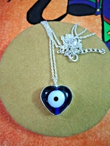 Evil Eye 925 Sterling Silver Heart shape Pendent Anniversary/mothers'Day Gift - Picture 1 of 3