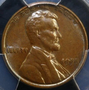 Rare 1955 Doubled Die Lincoln Cent PCGS Certified AU58 - Picture 1 of 4
