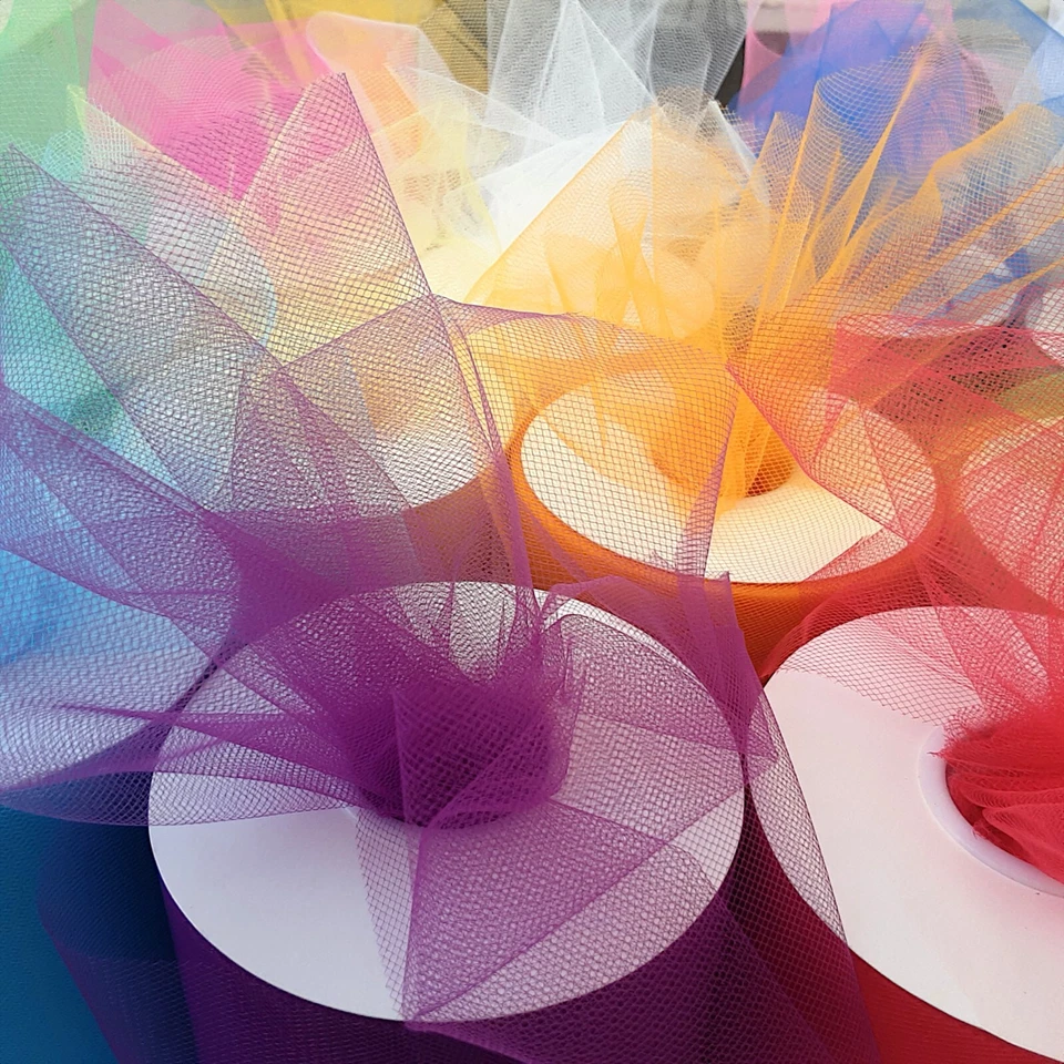 Tutu TULLE Net Dress Fabric Sheer Mesh Material 6'' / 15cm wide x 100 Yards Roll - Image 1 of 1