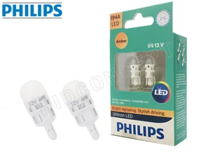 Philips ULTINON 194 T10 LED Bombillas de cuña AMBER 194AULAX2 Marcador lateral Aparcamiento 2X - Imagen 1 de 5