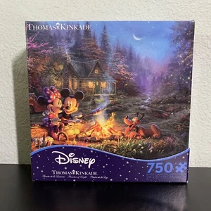 Thomas Kinkade Disney - Mickey & Minnie Campfire Puzzle 750pc Brand New - Picture 1 of 6