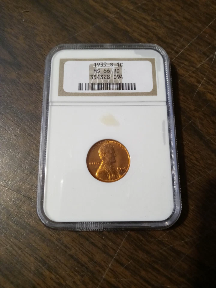 1939-S 1C Lincoln Wheat Penny NGC MS66 RD - 354328-094 - Image 1 of 4