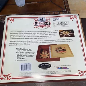 Juego de dominó tren mexicano en caja de coleccionista de madera para 2 a 4 jugadores nuevo - Imagen 1 de 9