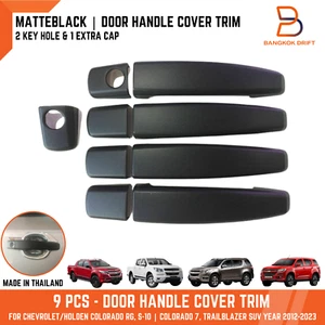MATTEBLACK DOOR HANDLE COVER FOR HOLDEN COLORADO 7 TRAILBLAZER RG UTE SUV 12-23 - Picture 1 of 9