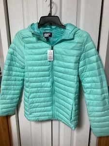 Lands End Girls ThermoPlume Packable Hooded Puffer Jacket - Size 18/20 - Picture 1 of 4