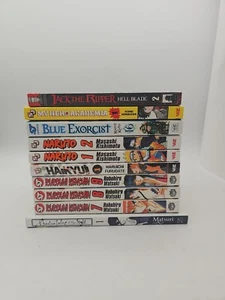 English Miscellaneous Mixed Manga Lot Of 10 Naruto, Haikyu!, Matsuri, Rurouni - Picture 1 of 10