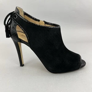 Michael Kors Jennings Women's Black Suede Tassel Anke Zip Up Heels Bootie UK4 - Picture 1 of 16
