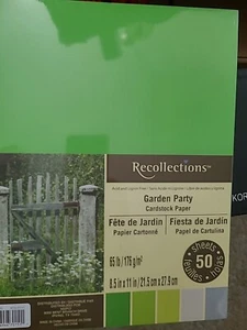 Recollections Cardstock Paper 8 1/2" x 11" 50 Sheets 65 lb 5 color GARDEN PARTY - Picture 1 of 5