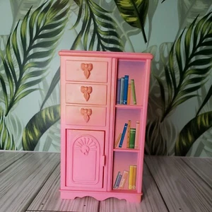 Barbie Bookshelf Pink Plastic Living Room Furniture 1992 - Picture 1 of 7