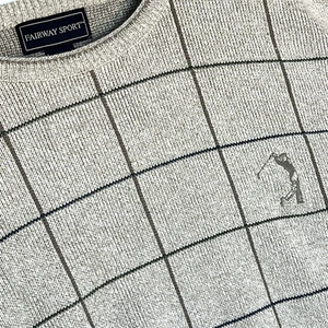 Fairway Sport Pullover Herren XL Golf Karo bestickt Golfer Athleisure USA Vintage - Bild 1 von 7