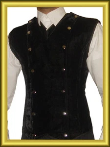 Weste Korsett corsage  aus Samt schwarz Gr S,M,L,XL,2XL,bis7XL - Bild 1 von 4