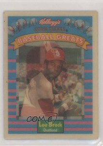 1991 Sportflics Kellogg's Corn Flakes Baseball Greats Lou Brock #10 HOF
