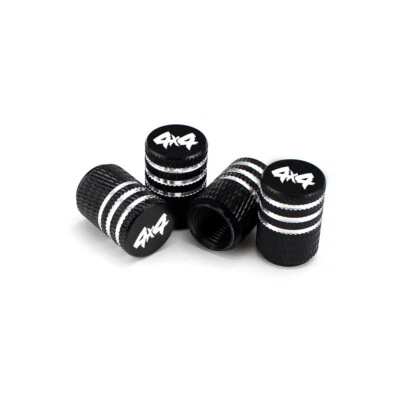 4x Tapas de vástago de válvula de neumático buje de rueda negro con logotipo de 4x4 para automóvil motocicleta camión universales Foto 1 de 3