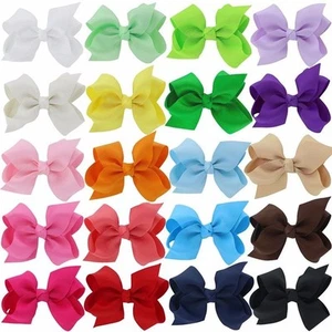 40 Pcs Baby Girls Kids 3" Grosgrain Ribbon Boutique Hair Bows Alligator Clips - Picture 1 of 8