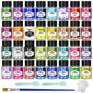 Roizefar Poudre de Mica - Pigment Résine époxy 32 Couleurs Colorant de Savon ... - Photo 1 sur 6