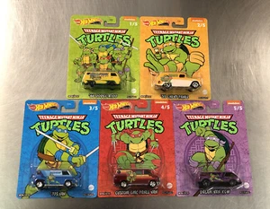 2022 HOT WHEELS NICKELODEON TEENAGE MUTANT NINJA TURTLES REALRIDERS ( SET OF 5 ) - Picture 1 of 7
