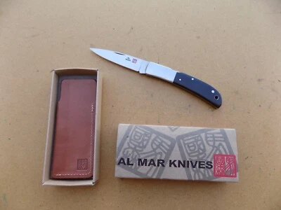 Новый из старых запасов! Первый производства Японии Al Mar сокол классический нож черный Micarta 1003BM - Изображение 1 из 4