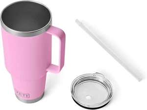 YETI Rambler 42oz Tumbler Power Pink - Insulated Mug with Handle & Straw Lid - Picture 1 of 3