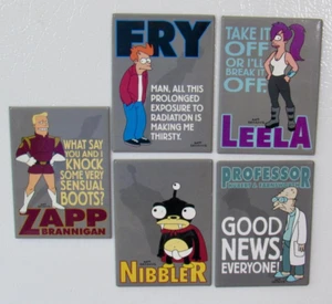 Futurama Lot of 5 Fridge Magnets RARE Groening 2000 Fry Leela Zapp Nibbler - Picture 1 of 8