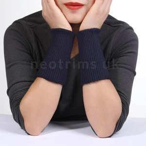 Knit Rib Cuff Stretch Ribbed Fabric Cuffing Trim Revamp Clothing Jacket 1 Pair - Picture 1 of 92