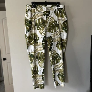 Ashley Stewart Palm Printed Pants Sz 14 NWT - Picture 1 of 7