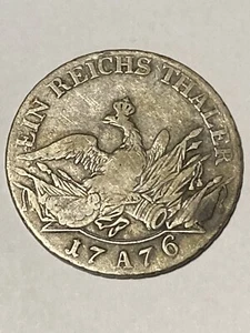 1776 Beautiful Colonial Times Germany Fridericus Borussorum Silver Thaler - Picture 1 of 7