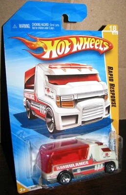 Hot Wheels 2010 New Models #18 Rapid Response White & Red Ambulance - Image 1 of 4