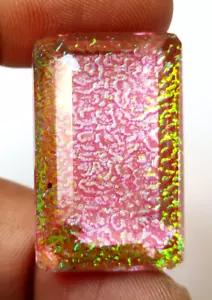 74.50 Ct. Large Monarch Fire Opel Emerald Cut Loose Gemstone for Ring & Pendant - Picture 1 of 6