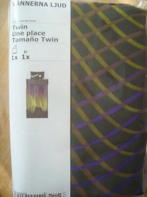 Juego de cama funda nórdica doble con funda de almohada gris púrpura IKEA VANNERNA LJUD  Foto 1 de 4