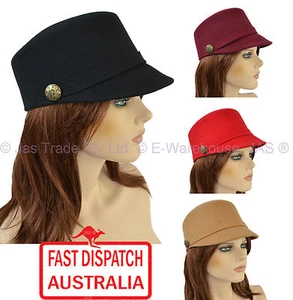 Wool Baseball Military Police Army Music Band Newsboy Party Costume Felt Cap Hat - Picture 1 of 18