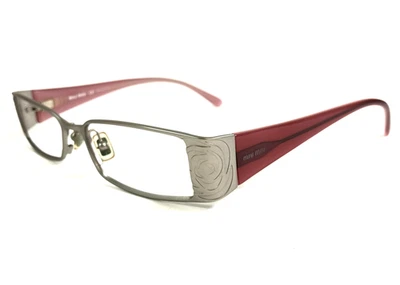 Miu Eyeglasses Frames MU56CV 1AP-1O1 Silver Roses Floral Pink 50-16-135 - Image 1 of 4
