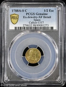 1788/6-S C Spain Gold Half Escudo PCGS Genuine XF Detail | Seville - Picture 1 of 4