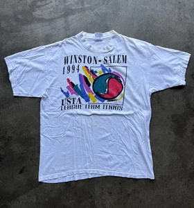 Vintage 1994 Winston-Salem USTA League Team Tennis Roche Athleisure T-Shirt XL - Picture 1 of 11