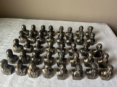 "Juego de 40 figuras vintage de busto de presidentes de Estados Unidos de metal tono peltre Reagan 3""" Foto 1 de 4