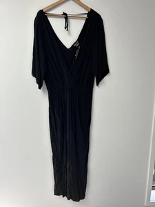 CITY CHIC Jumpsuit in Black With Pockets Plus Size XL 22 Palm New - Picture 1 of 8