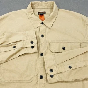 Patagonia Farriers Light Work Shirt Mens XL Tan Brown Hemp Workwear Button Flap - Picture 1 of 9