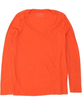 EDDIE BAUER Womens Top Long Sleeve UK 18 XL Orange Cotton DE15 - Image 1 of 3