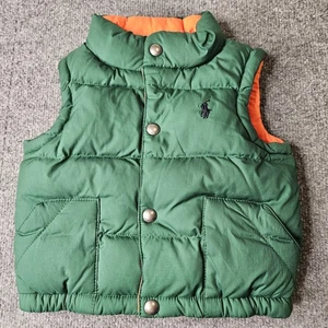 Chaleco acolchado vintage Polo Ralph Lauren para niños pequeños talla 24 meses verde  - Imagen 1 de 6