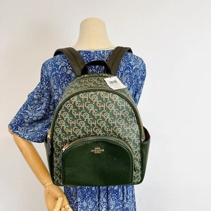 Coach CF344 Court Rucksack mit Coach Monogramm Print in grün - Bild 1 von 6