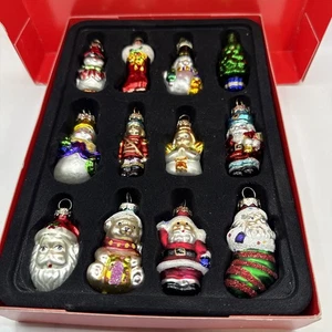 AVON 2008 Set of 12  2.5" Mini Blown Glass Christmas Ornaments NEW IN BOX - Picture 1 of 7